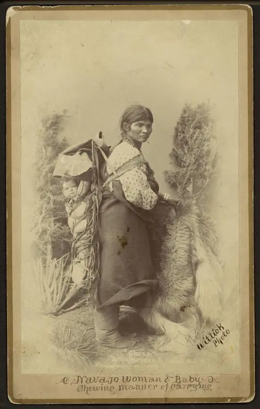 Navajo woman and baby: showing the manner of carrying by Wittick, Ben