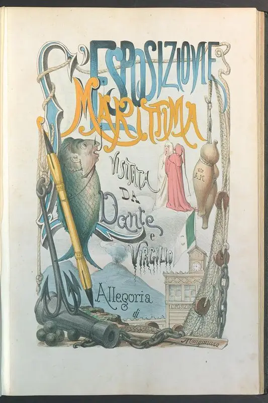 L'esposizione marittima visitata da Dante e Virgilio : allegoria / di A. Manganaro by Manganaro