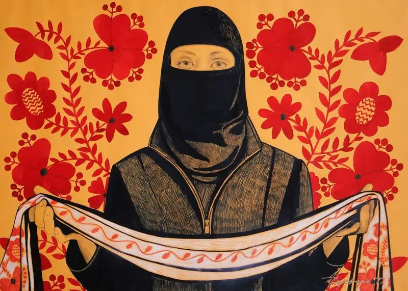 Woman Berehyni͡a - Natali͡a in balaclava by Cherevan, Tetiana