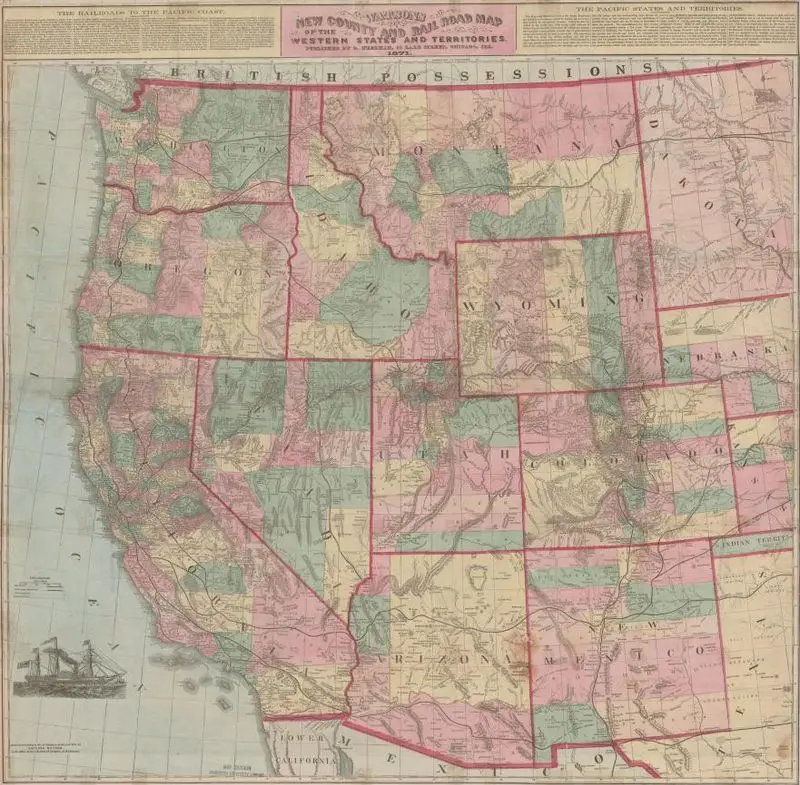Watsons new county and railroad map of the western states and territories by Watson, Gaylord