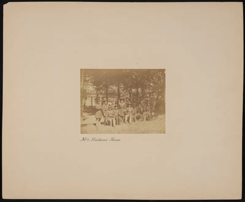 Mrs. Hudson's house [Group portrait of officers]. by Brady's National Photographic Portrait Galleries