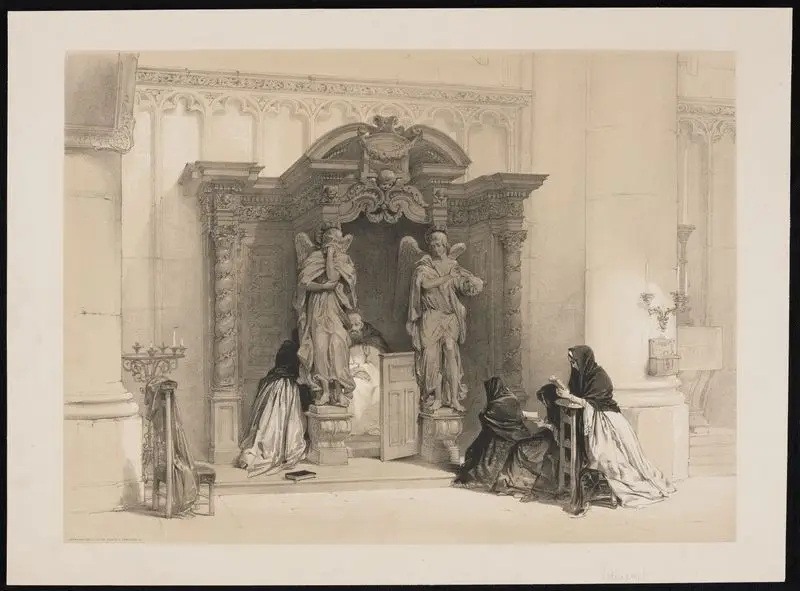 Confessional in St. Gudule, Brussels. by Haghe