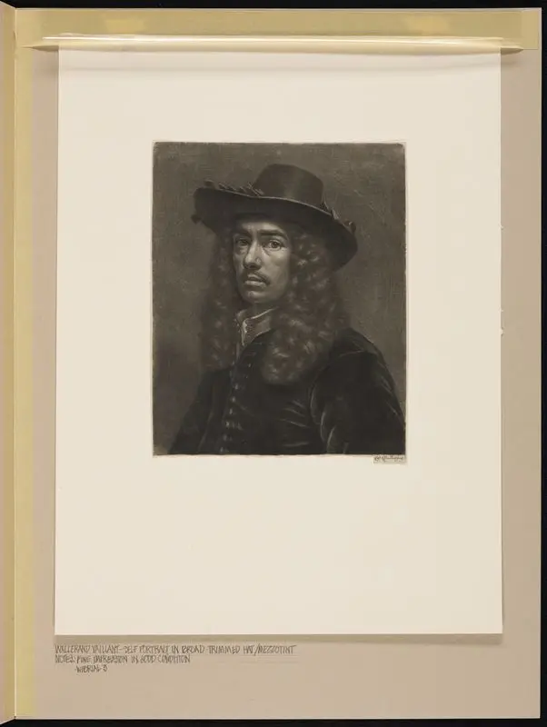 Self-portrait in broad-trimmed hat. by Vaillant