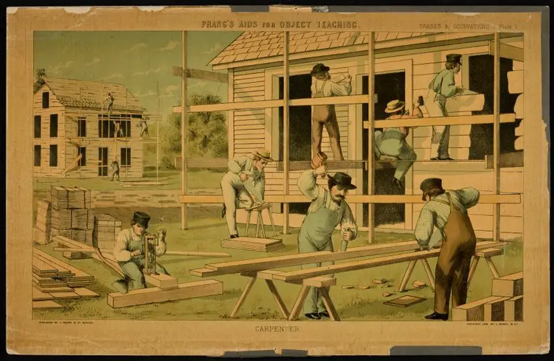 Prang's aids for object teaching. Trades & Occupations, Plate 1: Carpenter. by Prang