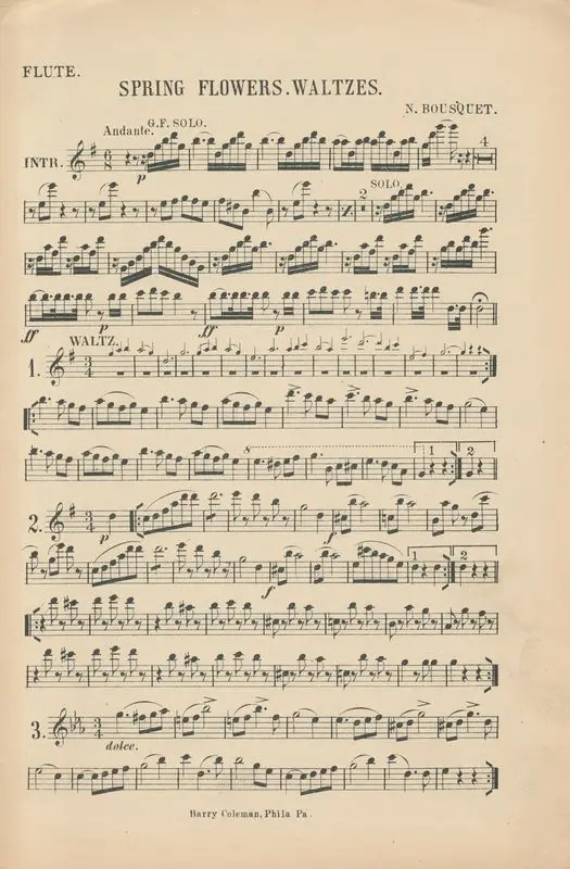 Spring flowers : waltzes by Bousquet, Narcisse