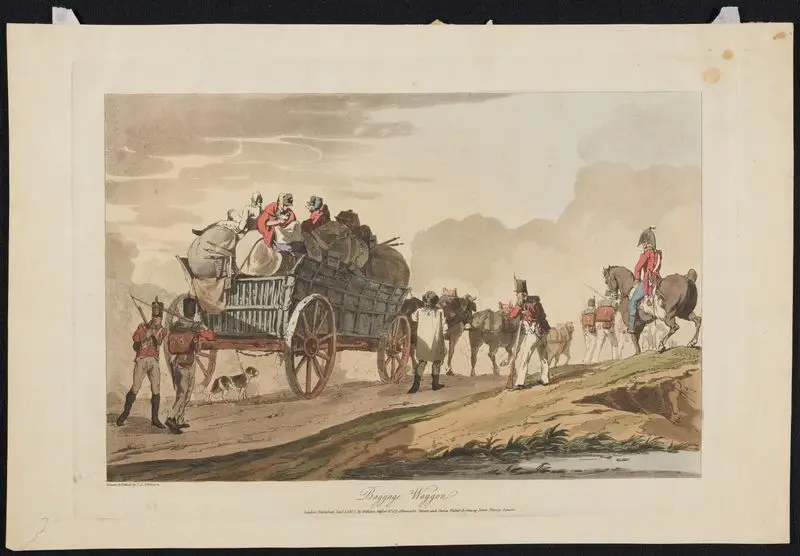 Baggage waggon. by Atkinson, John Augustus, 1775-1831