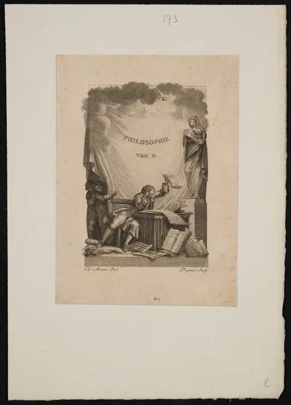 Oeuvres completes de J.J. Rousseau: Philosphie Tom. II. [frontispiece] // [Complete works of J. J. Rousseau: Philosophy Vol. II.]. by Dupréel, J. D. B.