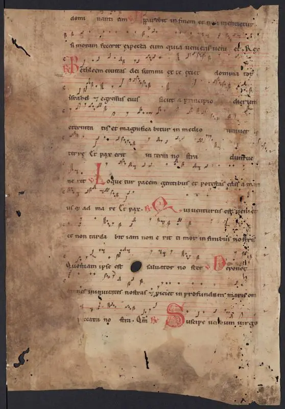 Manuscript antiphonary leaf by Unknown artist