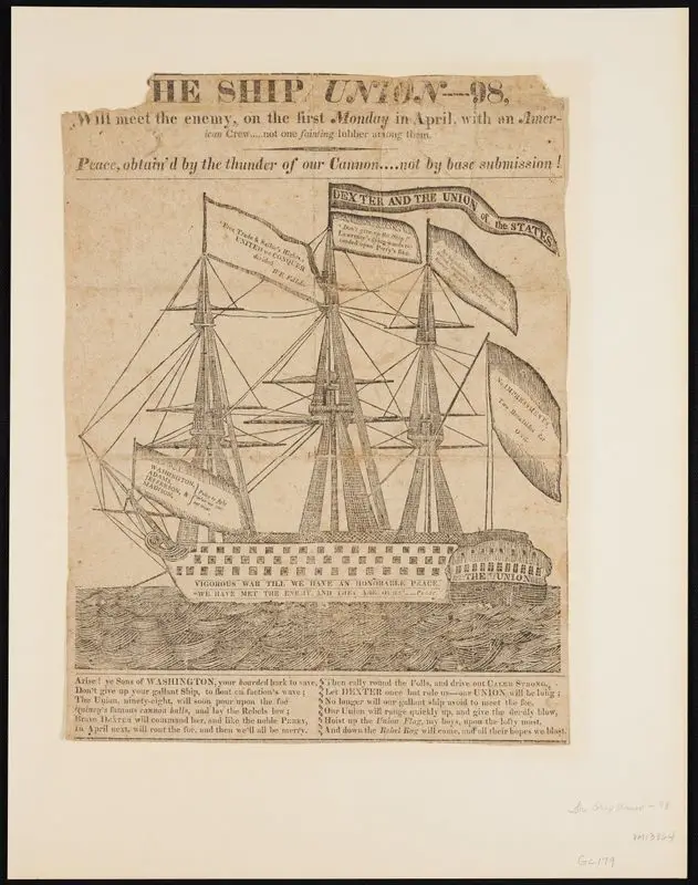 The ship Union--98, will meet the enemy, on the first Monday in April, with an American crew . . . Not one fainting lubber among them. by Unknown artist