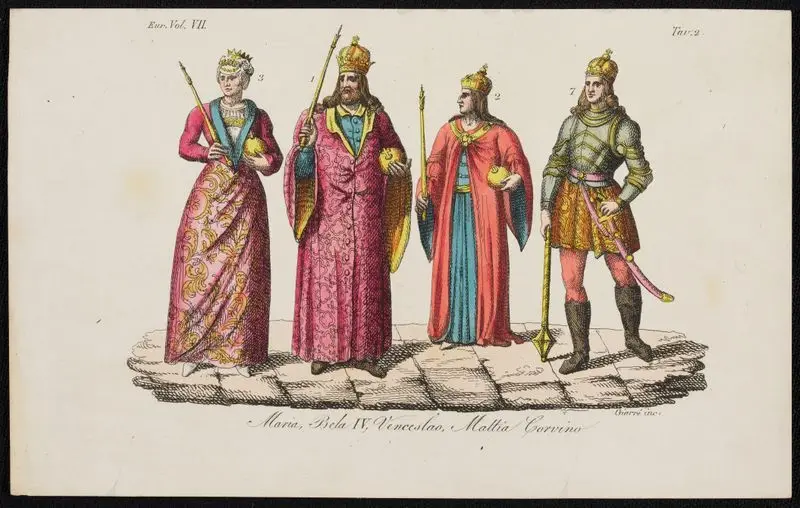 Maria, Bela IV, Venceslao, Mattia Corvino. by Giarre, Luigi