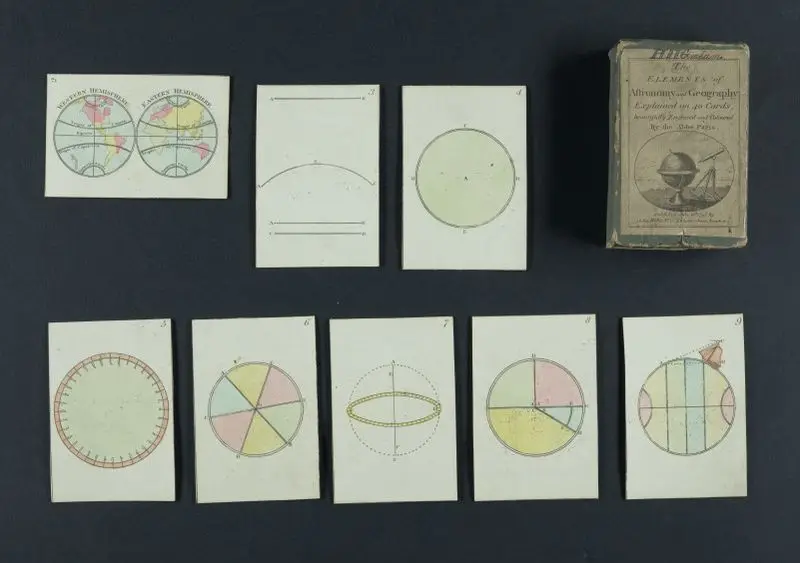 The elements of astronomy and geography explained on 40 cards / beautifully engraved and coloured by the Abbé Paris. by Abbé Paris