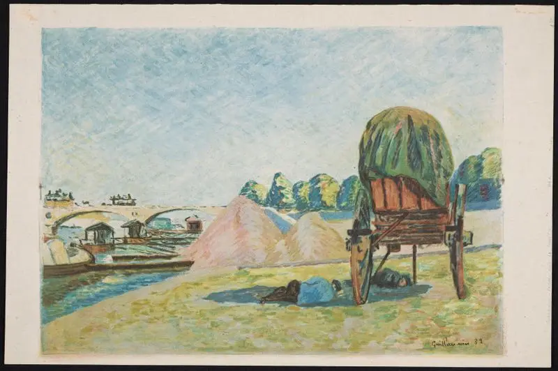Paysage avec la charette // [Landscape with a cart]. by Guillaumin