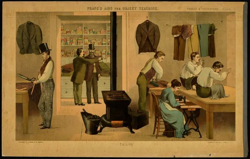 Prang's aids for object teaching. Trades & Occupations, Plate 3: Tailor. by Prang