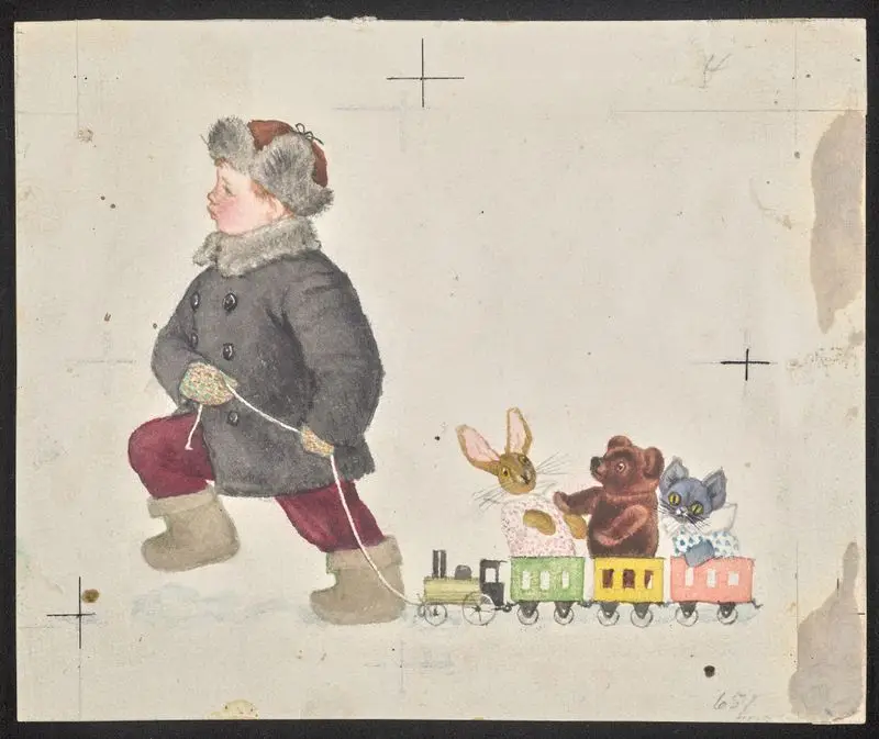 Drawing for p. 4 of Samuil Marshak's Velikan. by Lebedev, Vladimir Vasilʹevich, 1891-1967