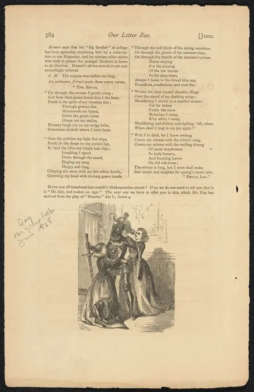 Our letter box, p. 384. by Day, Benjamin Henry, 1838-1916