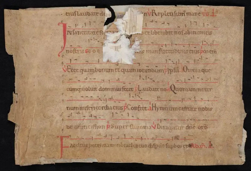 Manuscript music leaf: Gregorian chant by Unknown artist