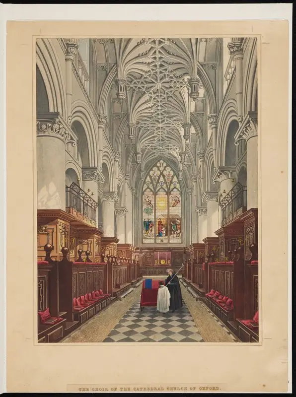 Choir of the Cathedral Church of Oxford. by Wild