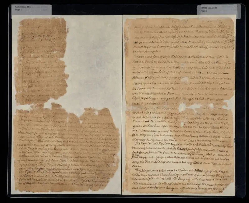 A brief narrative of the ravages of the British and Hessians at Princeton : manuscript / [by Robert Lawrence] ca. 1776-1777. by Lawrence