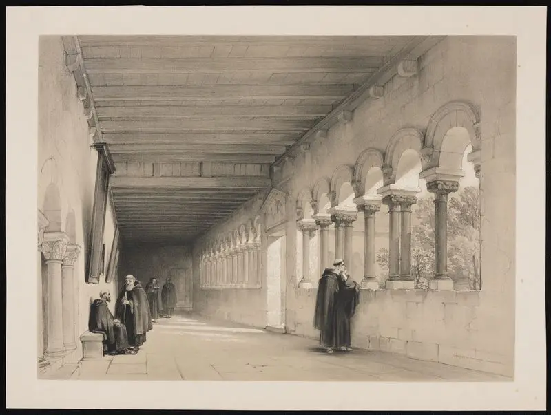 Cloister at Tongres, Belgium. by Haghe