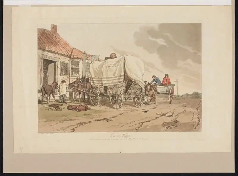 Carriers waggon. by Atkinson, John Augustus, 1775-1831