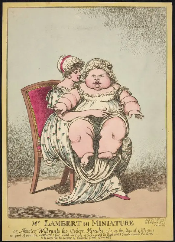 Mr. Lambert in miniature or Master Wybrants the modern Hercules. by Williams, Charles, active 1797-1850