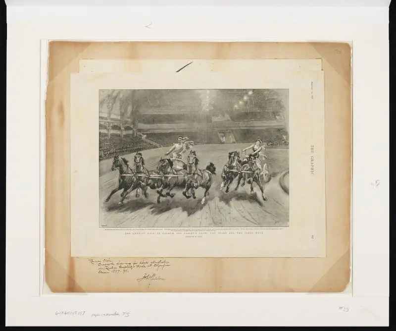 The chariot race at Barnum and Bailey's show : the start for the final heat / drawn by W. Small. by Small