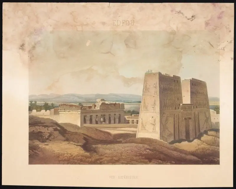 Edfou, vue exterieure // [Edfu, exterior view]. by Horeau