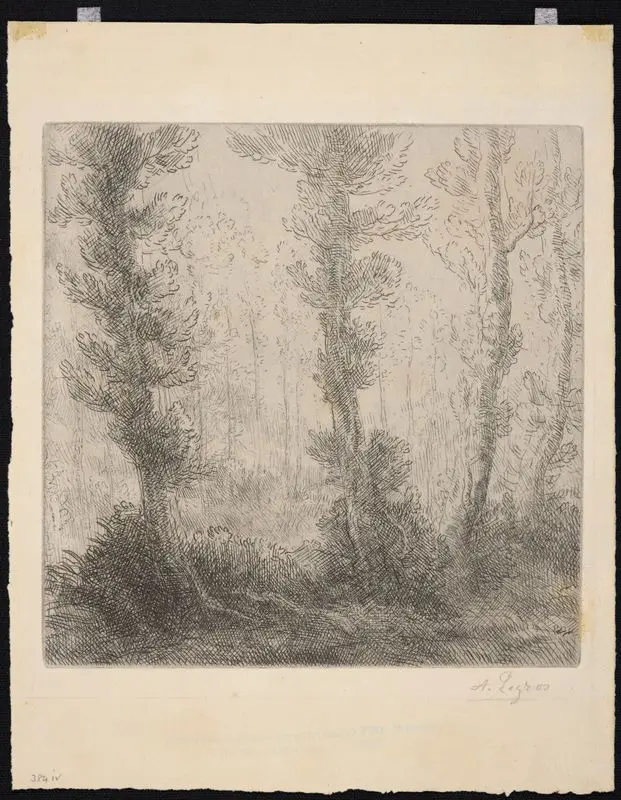 Landscape with trees by Legros