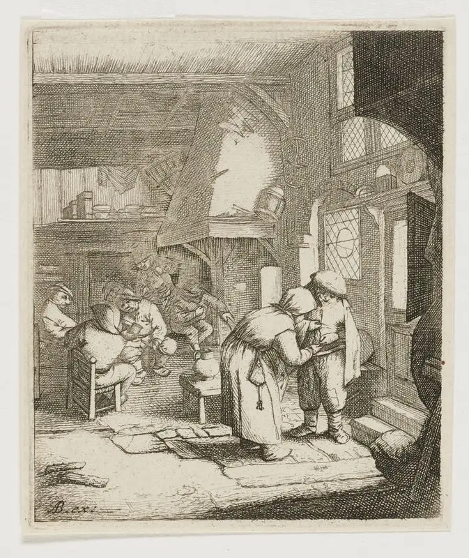 The peasant settling his debt. by Ostade, Adriaen van, 1610-1685