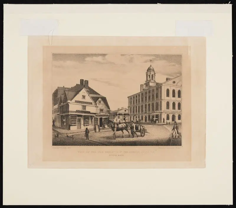 View of the old building at the corner of Ann St., Boston, Mass. by Lane, Fitz Henry, 1804-1865