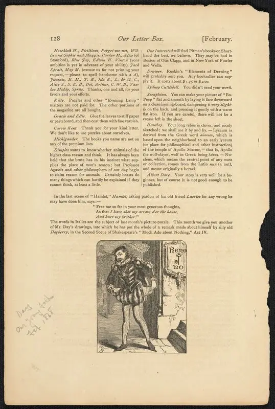 Our letter box, p. 128. by Day, Benjamin Henry, 1838-1916