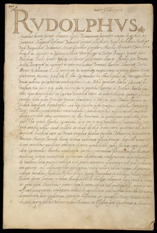 Decree, 1546 by Rudolf II, Holy Roman Emperor, 1552-1612