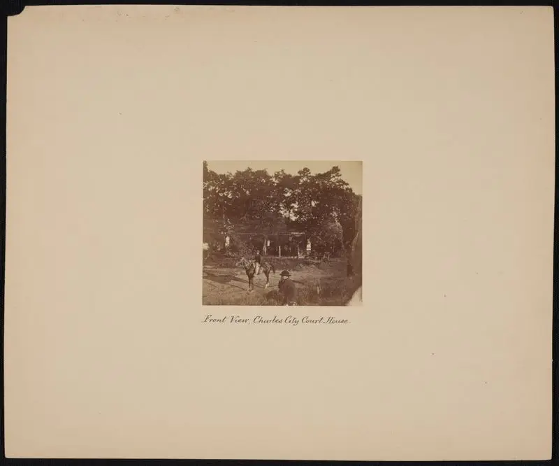Front view, Charles City court house. by O'Sullivan, Timothy H., 1840-1882
