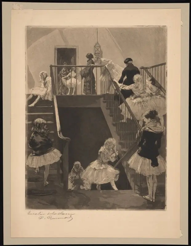 L'escalier de la classe // [The class staircase]. by Renouard, Charles Paul, 1845-1924