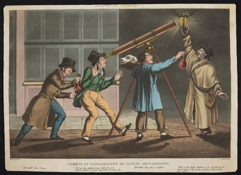 Practical astronomy. Com[e]-it by candlelight or plan-it a[i]ry-motions. by Wright, E.