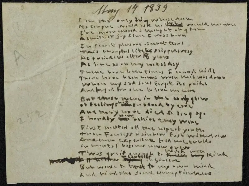 I am the only being whose doom : six quatrains : manuscript, 1837-1839 by Brontë