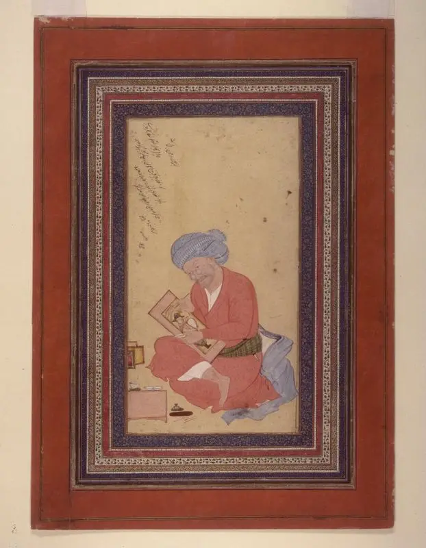 Portrait of Riz̤ā ʻAbbāsī by Muʻīn Muṣavvir, active 1635-1697