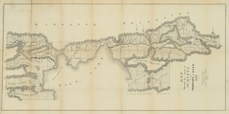 Map showing the extent of surveys in the Territory of Utah, 1856 by Burr, David H., 1803-1875