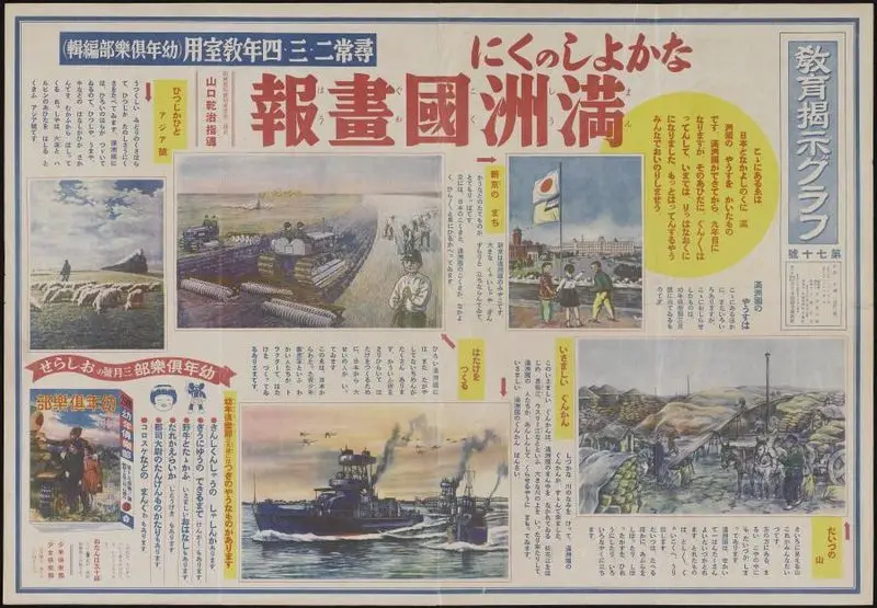 なかよしのくに滿洲國畫報 : 尋常二三四年教室用 / 幼年俱樂部編輯. by Unknown artist