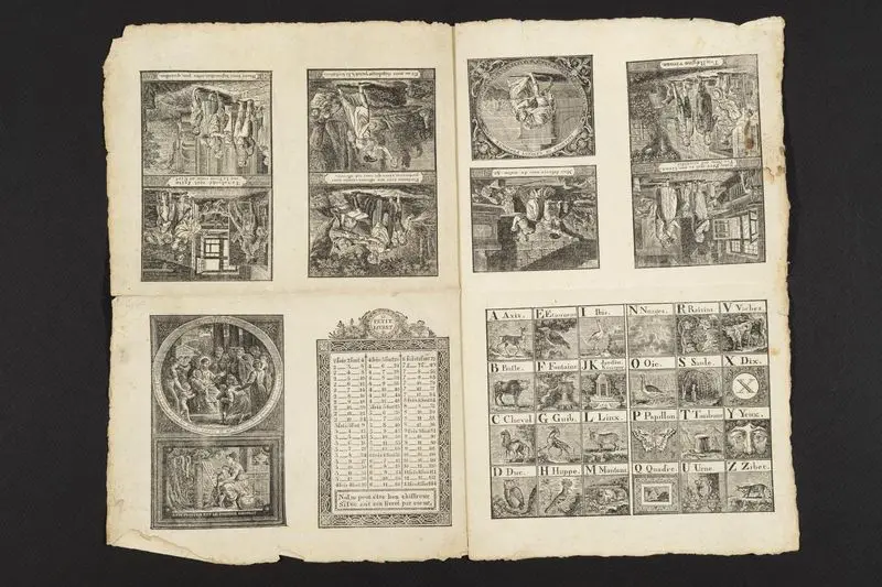 Frontispiece : Laissez venir à moi les petits enfans et ne les empéchez point; St Luc ch:18 v 16 : l'instruction est le premier bienfait. by Unknown artist