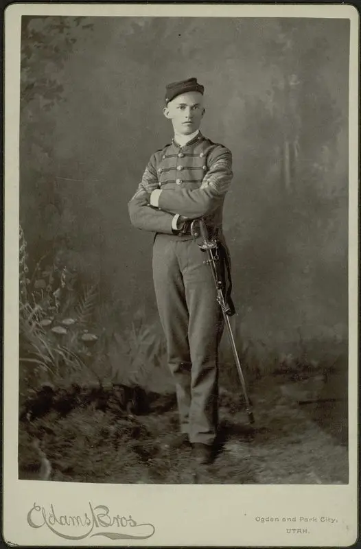 Portrait of E. Saville, possibly in the uniform of the Nauvoo Legion by Adams Brothers Portrait Landscape Photography (Firm)