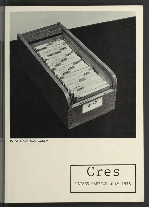 In alphabetical order : July 1978 / Ulises Carrión. by Carrión