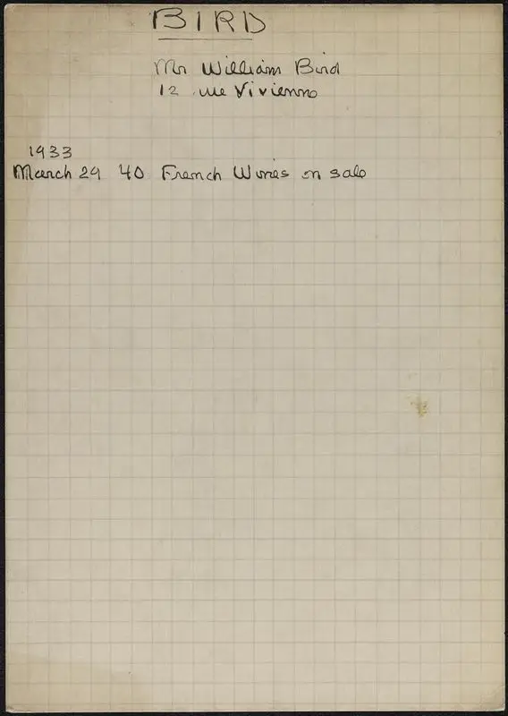 Bird, William by Unknown artist