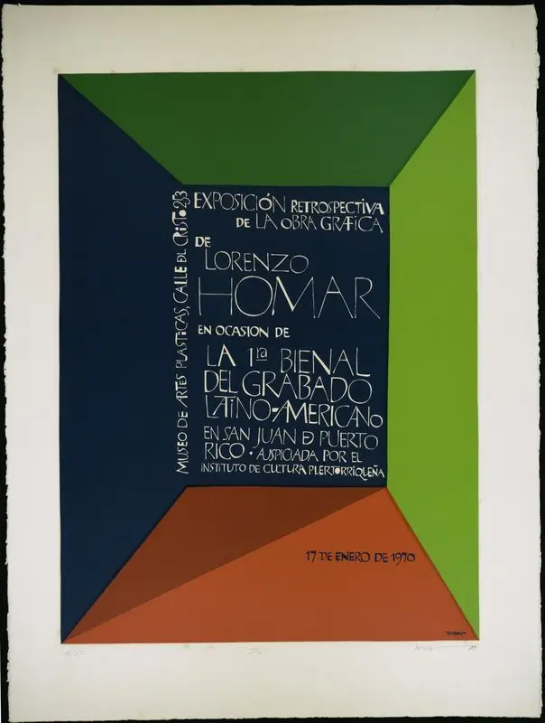 Exposicion retrospectiva de la obra grafica de Lorenzo Homar en occasion de la 1ra bienal del Grabado Latino-Americano en San Juan de Puerto Rico [copy 2]. by Homar