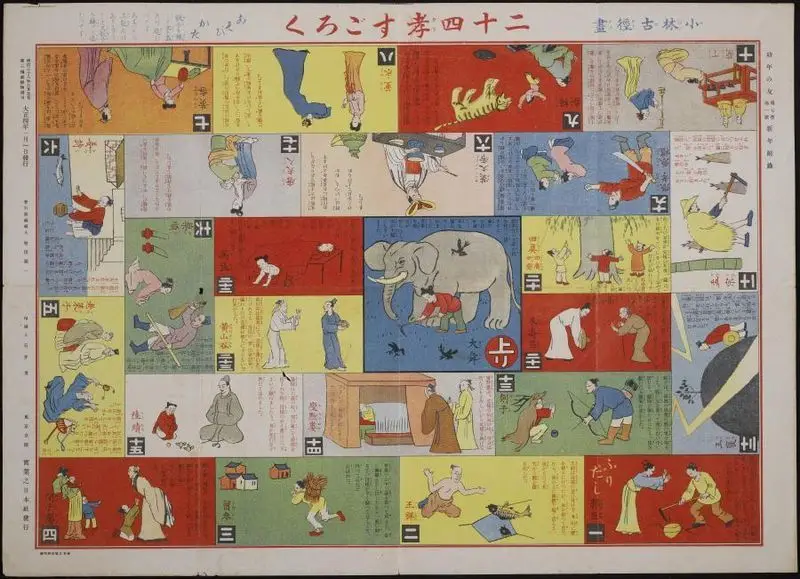 二十四孝すごろく / 小林古徑畫. by Unknown artist