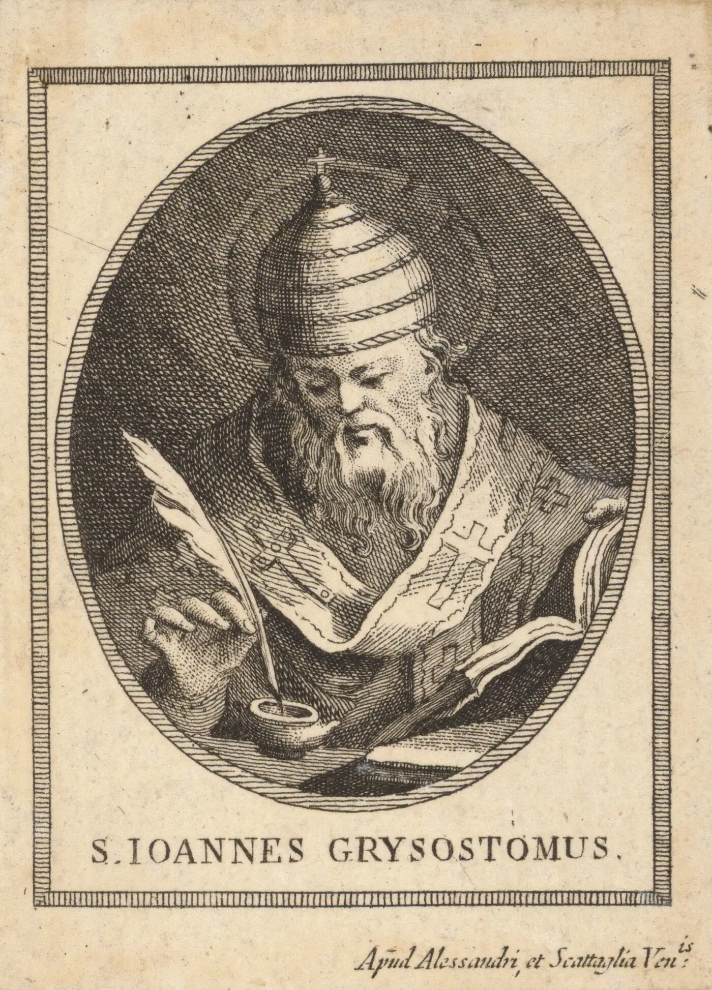 Sv. Ján Chryzostom (portrét v ovále) by Alessandri, Innocente