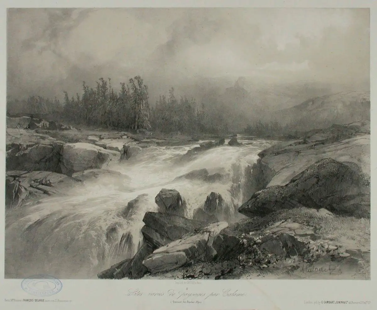 Koski Ylä-Alpeilta by Calame, Alexandre