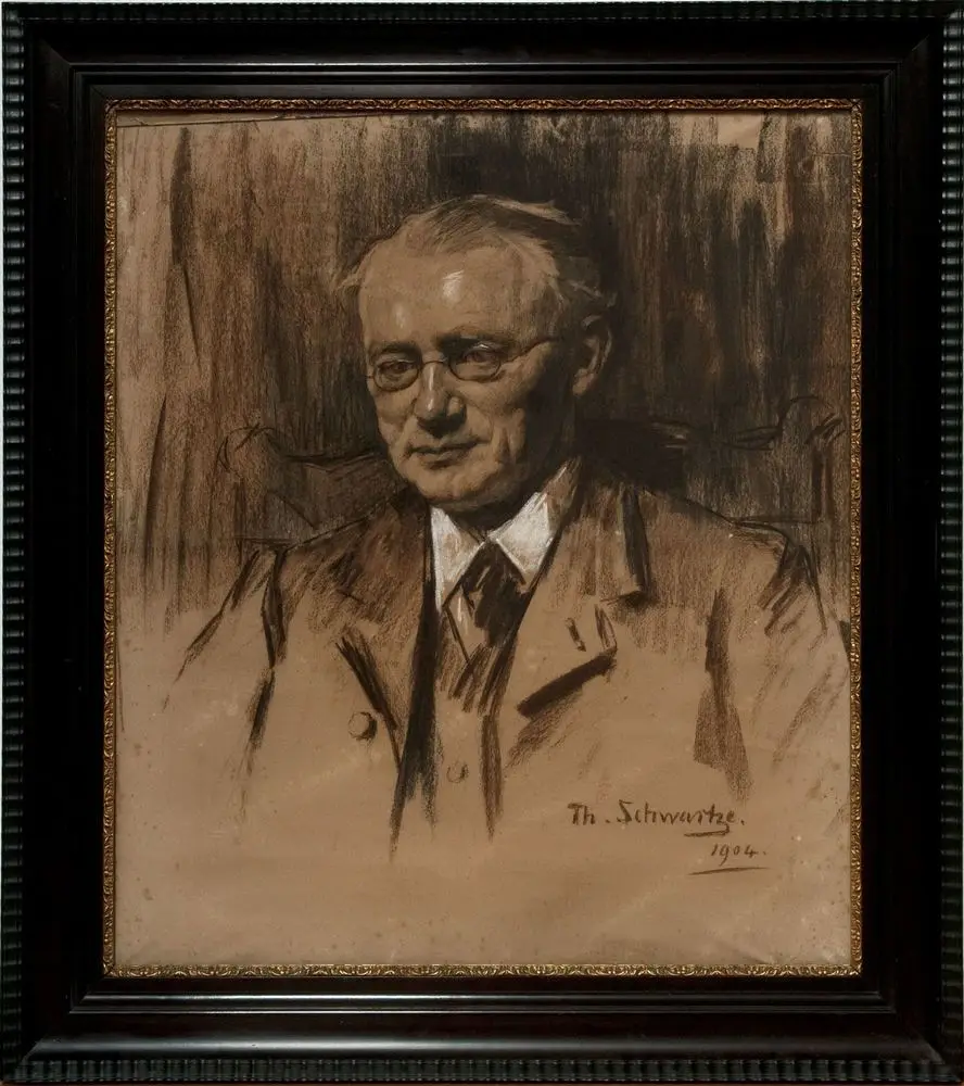 Portret "Gerrit Jan van Heek" houtskool op papier door Thérese van Duyl-Schwartze, 1904 by Schwartze, Thérèse