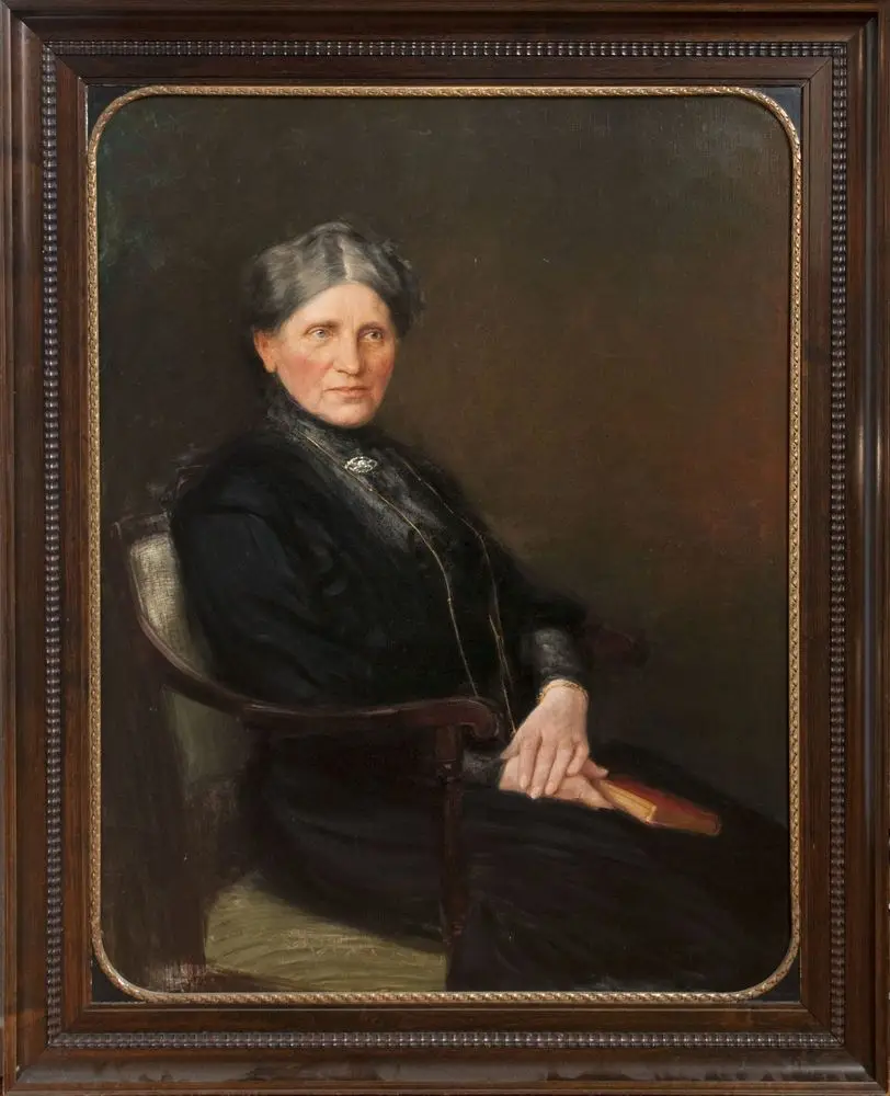 Portret "Mevr. Christine Friederike van Heek - Meier" op doek door Thérese van Duyl-Schwartze, begin 1900 by Schwartze, Thérèse