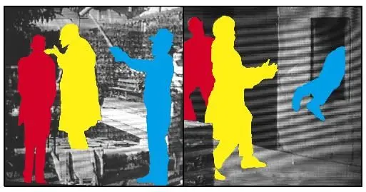 The Duress Series: Person Talking to Another Person (About to be Struck on Head by a Third Person) / Person Throwing Another Person into a Chute (with Onlooker) - Impresión digital by Baldessari, John